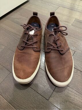 TOMS Brown Nubuck Casual Sneakers Men’s US 13 EU 46 | Leather Lace-Up Shoes